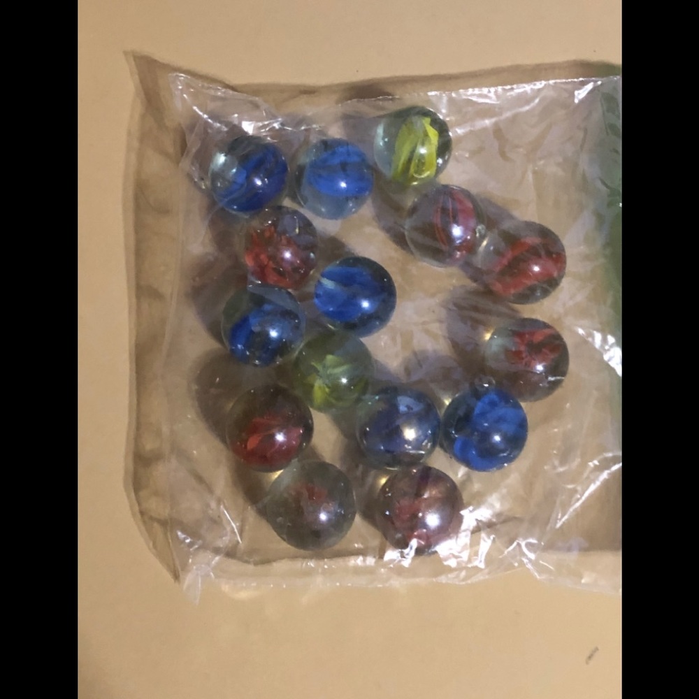 Bad full of large marbles